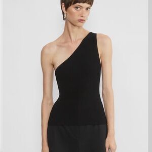 Black Aritzia Sculpt Knit One Strap Tank Top